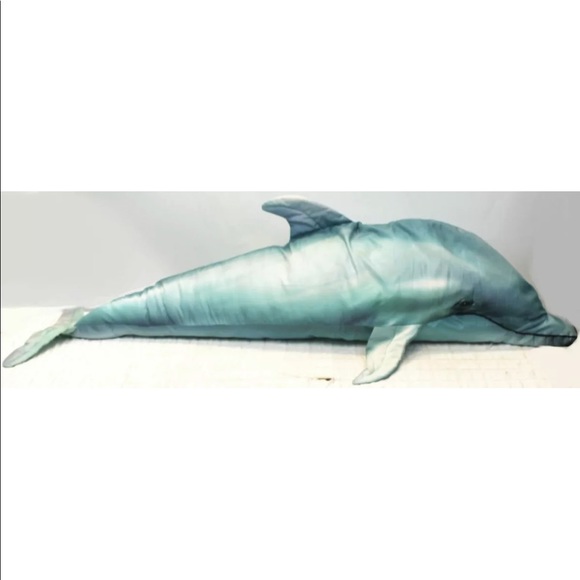 Accents Giant Fish Body Pillow Blue Dolphin Plush Decor Huge Life
